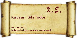 Katzer Sándor névjegykártya