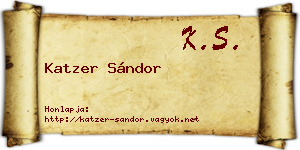 Katzer Sándor névjegykártya