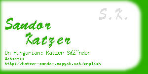 sandor katzer business card